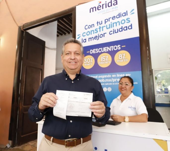 El Alcalde de Mérida Alejandro Ruz Castro destaca el compromiso de las y los ciudadanos en el pago puntual del impuesto predial