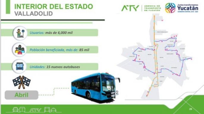 La transformación del transporte público llegará a Tekax, Tizimín y Valladolid