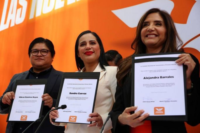 Se registran Alejandra Barrales, Sandra Cuevas y Gibrán Ramírez para candidaturas al Congreso de la Unión por Movimiento Ciudadano