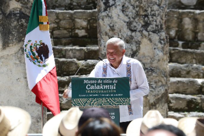 AMLO inaugura Museo de Sitio de Calakmul en Campeche