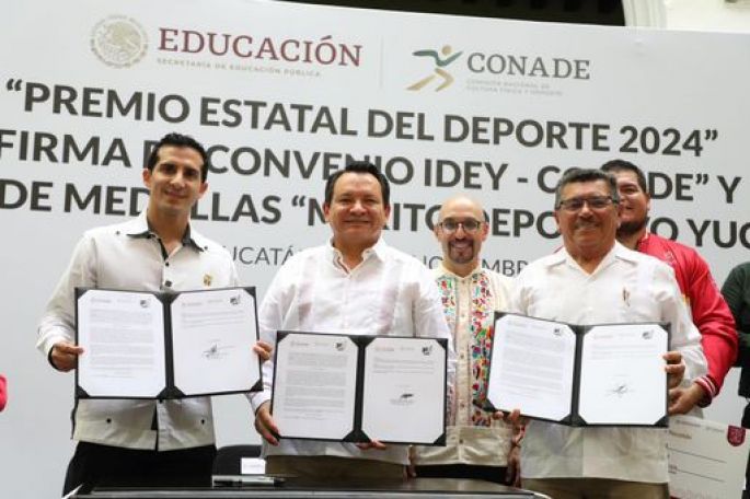 Gobierno del Estado firma convenio IDEY–CONADE para fortalecer el deporte en Yucatán