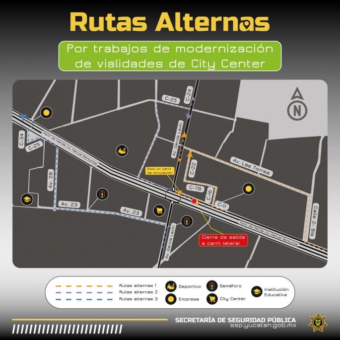 Gobierno del Estado informa sobre cierres viales temporales en el periférico de Mérida