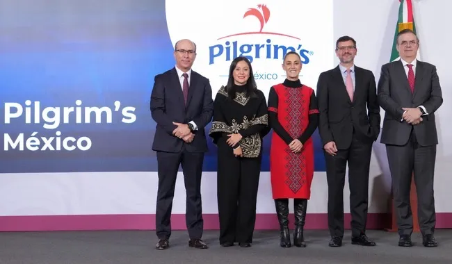 Empresa global Pilgrim’s invertirá en el país mil 300 millones de dólares para 2026-2030; generará 20 mil empleos