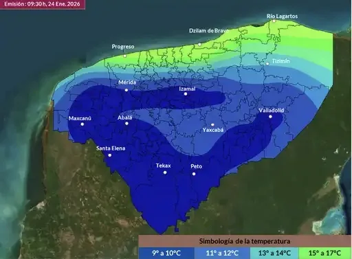 Pronostican madrugadas más frías en Yucatán