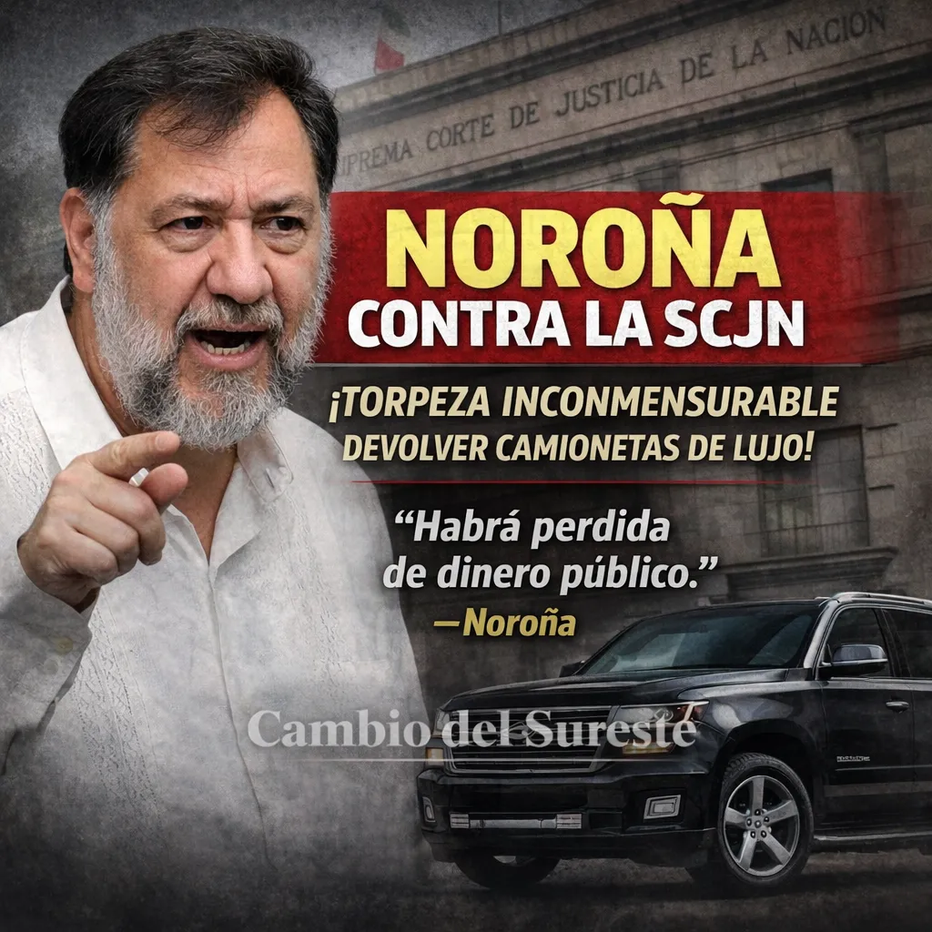 Noroña califica como “torpeza inconmensurable” que la SCJN devuelva vehículos de lujo