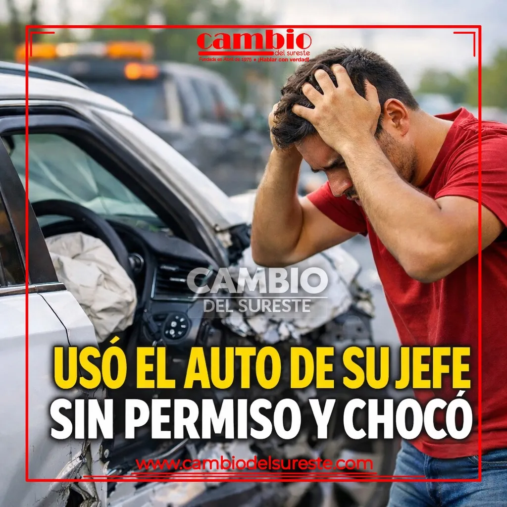 Usó el auto de su jefe sin permiso y chocó