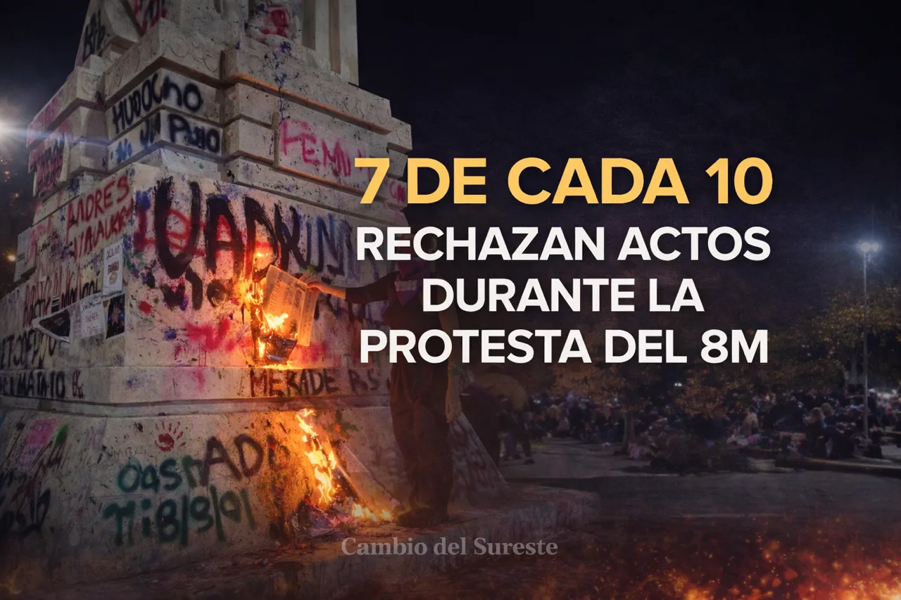 7 de cada 10 rechazan actos durante protestas del 8M en Mérida