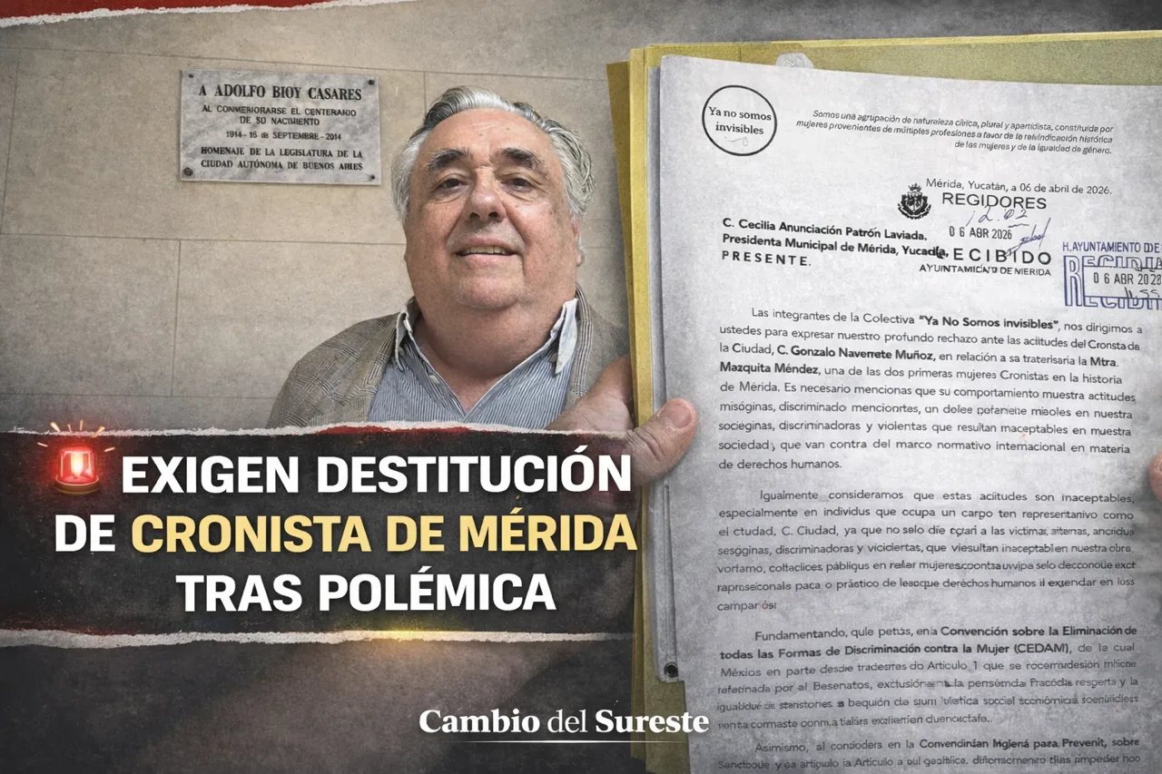 Piden remover a cronista de Mérida tras señalamientos de violencia de género