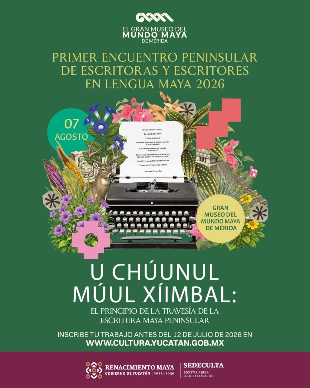 Abren convocatoria para el Primer Encuentro Peninsular de Escritoras y Escritores en Lengua Maya